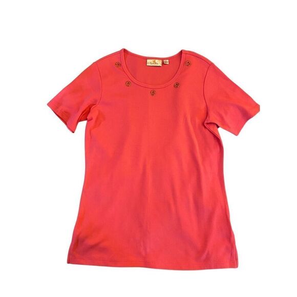 Quacker Factory Tops - NWOT Quacker factory, pink Crystal embellished detailed T-shirt size XS